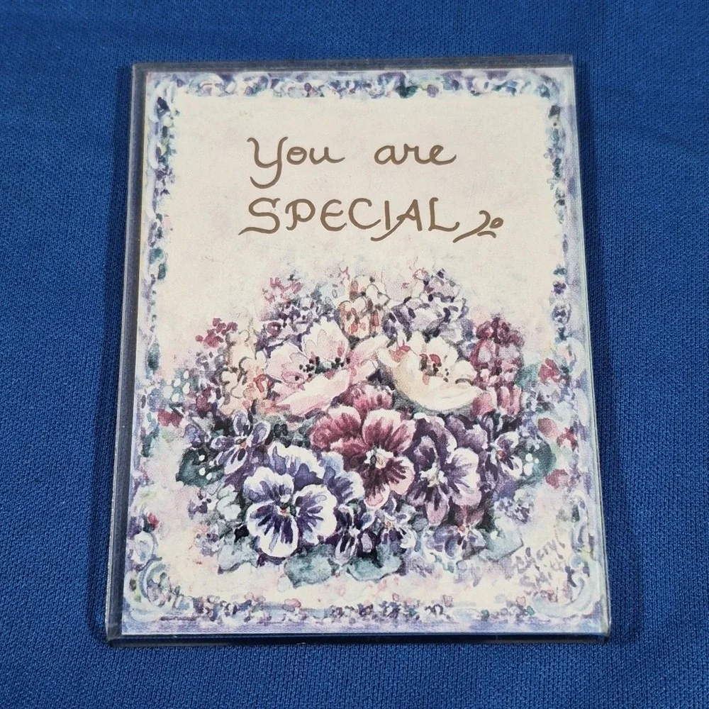 Vintage Fridge Magnets Spring Floral Grandma Grandchildren Lot Of 5